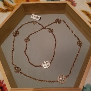 Michael Kors rose gold color long necklace